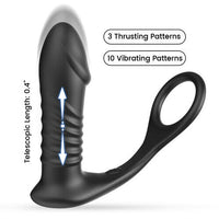 10 Thrilling Vibration 3 Thrusting Silicone Remote Control Cock Ring Anal Vibrator