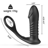 10 Thrilling Vibration 3 Thrusting Silicone Remote Control Cock Ring Anal Vibrator