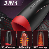 Liam 3 In 1 Clamping Vibrating Heating Powerful Masturbator