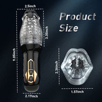 TORNADO-5 Rotating ＆10 Vibrating Transparent sleeve Oral Sex Cup