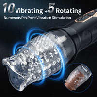 TORNADO-5 Rotating ＆10 Vibrating Transparent sleeve Oral Sex Cup