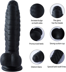 Women G-spot pleasure dildo with beads ( black )