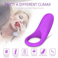 Vibrating Penis Ring Men Cockring Clitoris Stimulate Vibrator Delayed Premature Ejaculation Rings Adult Sex Toys For Couples