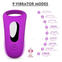 Vibrating Penis Ring Men Cockring Clitoris Stimulate Vibrator Delayed Premature Ejaculation Rings Adult Sex Toys For Couples