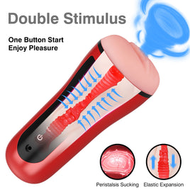 Automatic Male Masturbator Cup Sucking Vibration Blowjob Real Vagina Pocket Pussy Penis Oral Sex Machine Toys For Man Adults